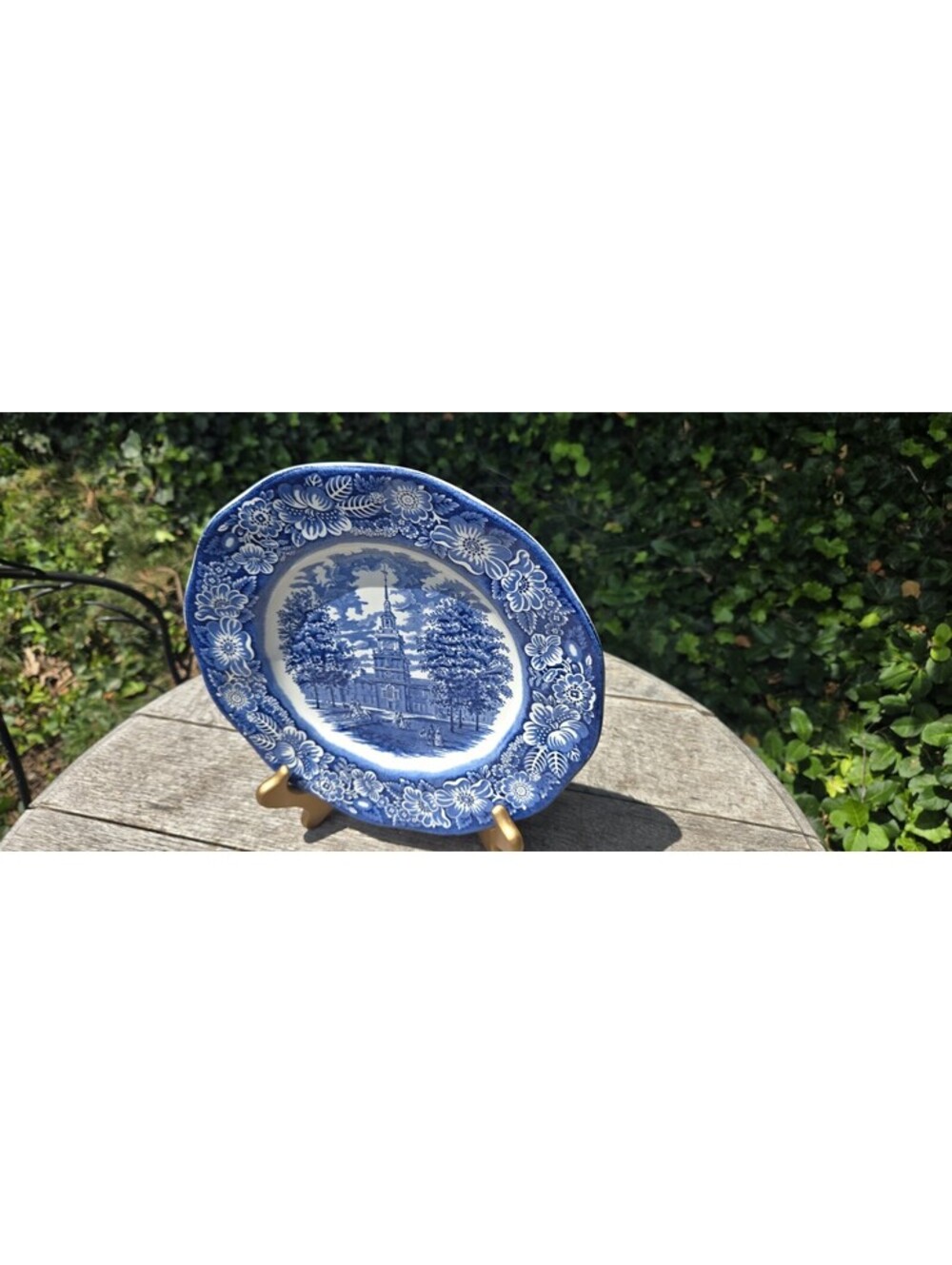 Vintage Liberty Blue Dinner Plate Independence Hall Staffordshire Ironstone